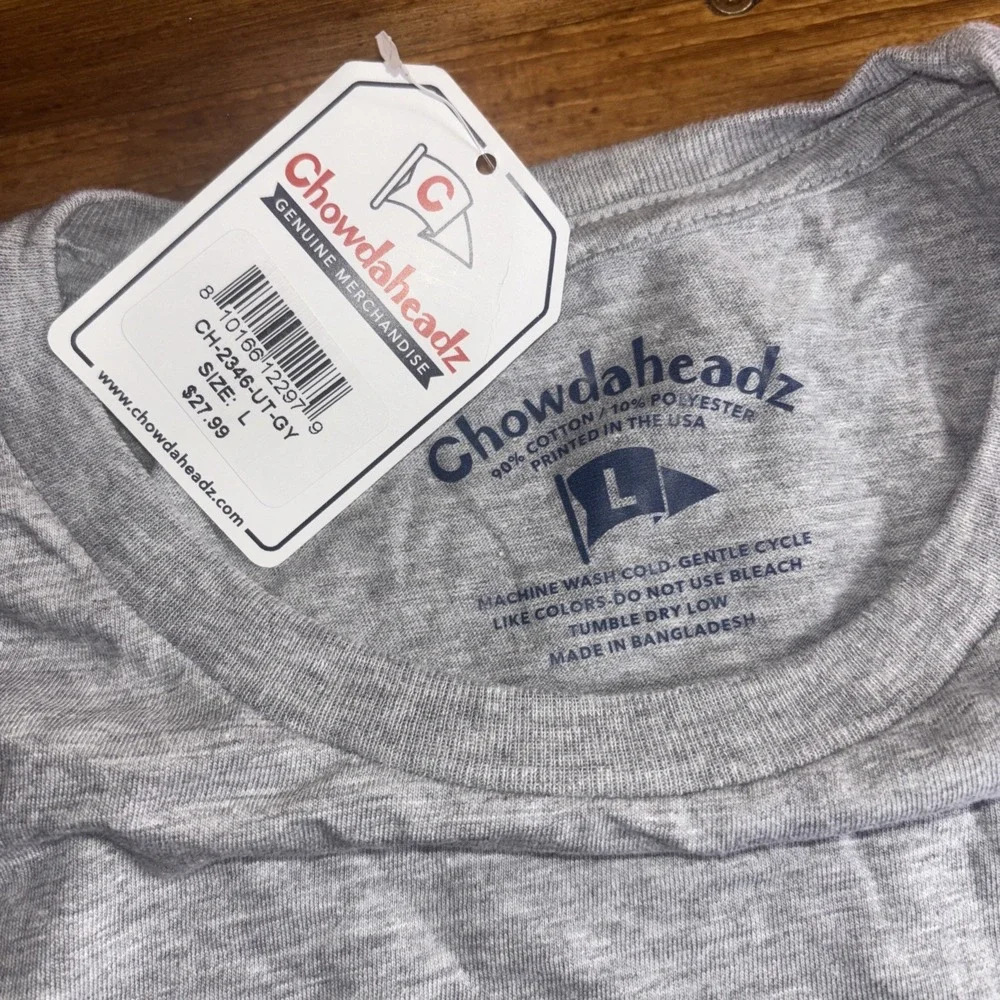 Chowdaheadz Shirt Men's Large Grey Dirty Water Boston Rowing Club 617 NEW‎ - Picture 4 of 6